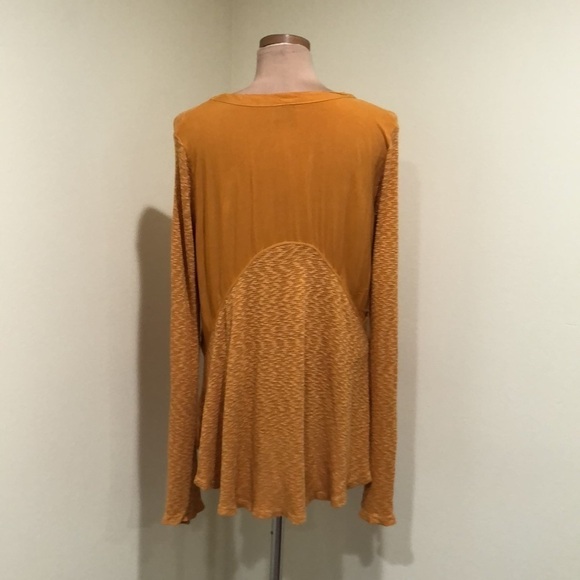 Anthropologie Left of Center Top Size Small Orange Slub Knit Peplum Shirt - Picture 4 of 9